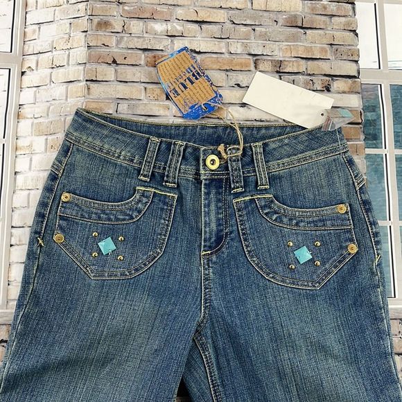 NWT Women’s Blue Identity Blue Stoned Detailed Stretchy Denim Jean (6P) FQ24 - Picture 5 of 11